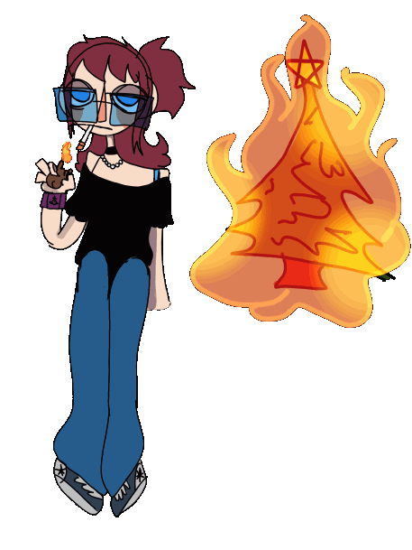 selvportrett av et brennende juletre <3